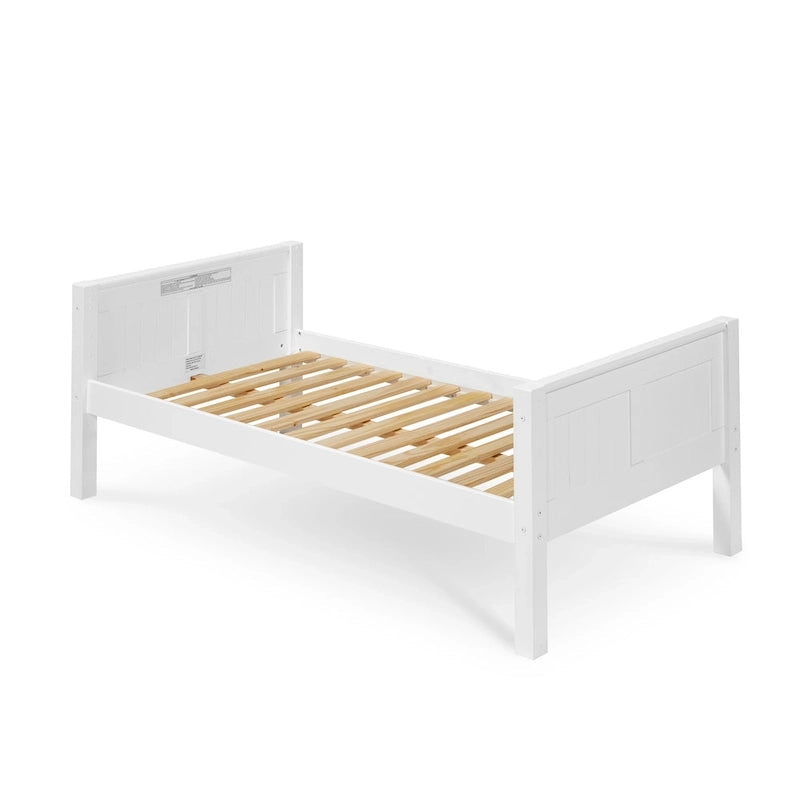 Divano letto singolo con sponde, stile pannello bianco/cappuccino, 1 persona