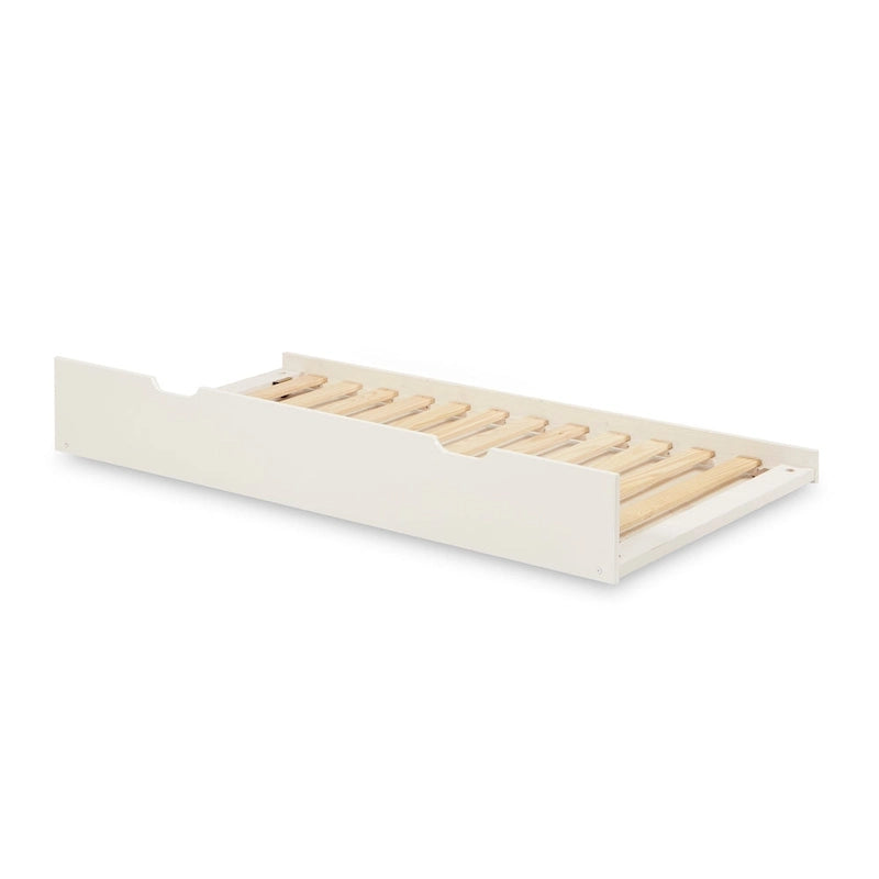 Divano letto singolo con sponde, stile pannello bianco/cappuccino, 1 persona