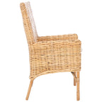 Poltrona con cuscino in rattan costiero sbiancato bianco/naturale e grigio, monoposto
