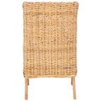 Poltrona con cuscino in rattan costiero sbiancato bianco/naturale e grigio, monoposto
