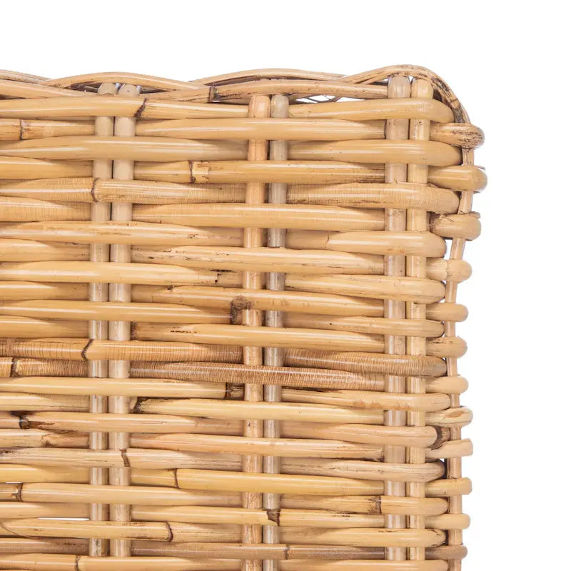Poltrona con cuscino in rattan costiero sbiancato bianco/naturale e grigio, monoposto