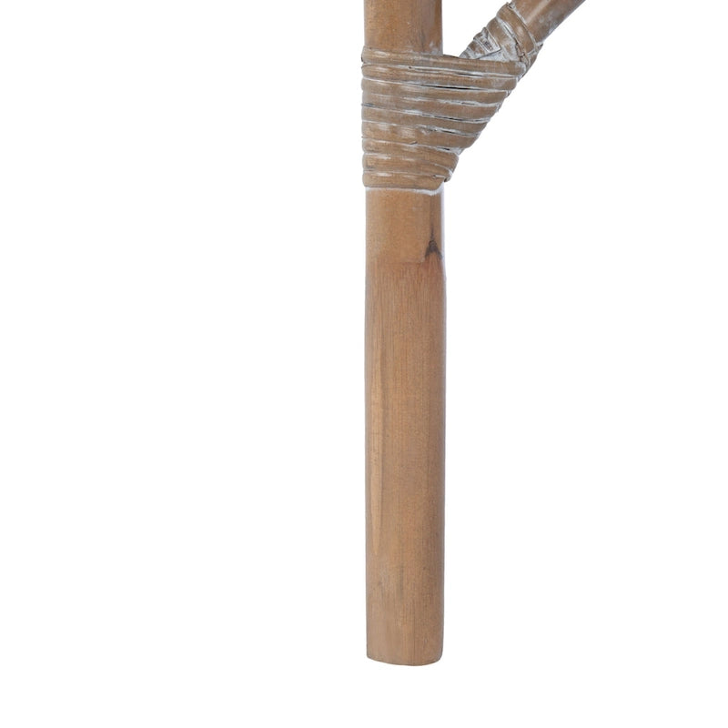 Poltrona con cuscino in rattan costiero sbiancato bianco/naturale e grigio, monoposto