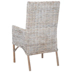 Poltrona con cuscino in rattan costiero sbiancato bianco/naturale e grigio, monoposto