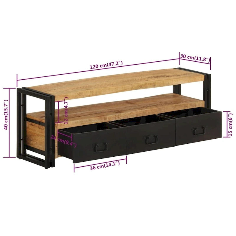 Mobile TV industriale Multi & Marrone con Struttura in Ferro, 1 Pezzo