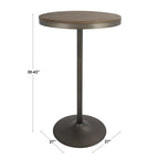 Tavolo da bar / dinette rotondo regolabile Marrone e Nero, 2 posti