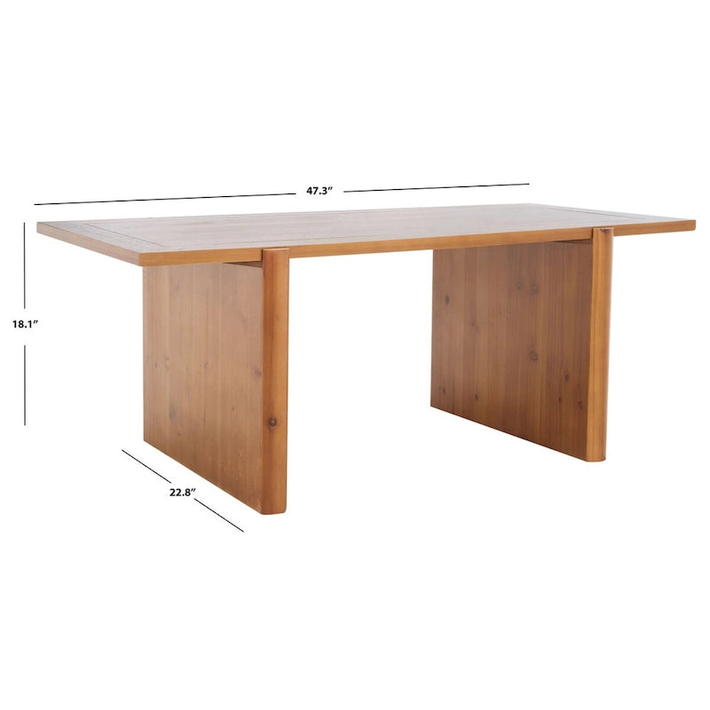 Tavolino da Caffè Rettangolare Marrone, Stile Cavalletto Industriale, Posti a Sedere 4–6