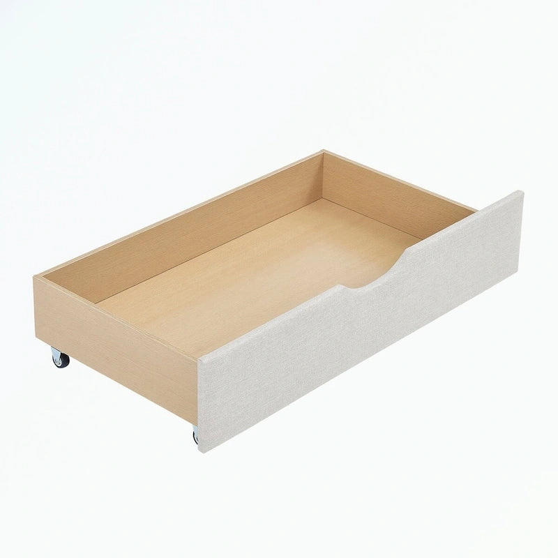 Divano letto trapuntato grigio/beige con 2 cassetti, matrimoniale, 1 persona
