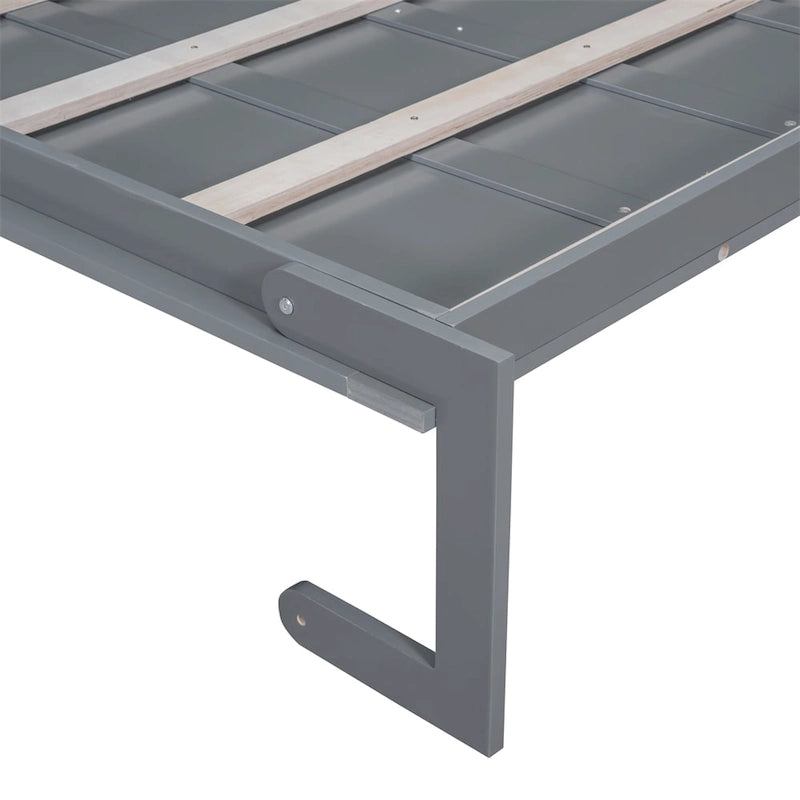 Letto a scomparsa matrimoniale/queen, bianco/grigio/espresso, con cuscino per sedia, 1 posto letto