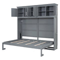 Queen Size Murphy Bed Wall Bed with Top Cabinets