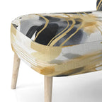Poltrona singola imbottita con fantasia astratta oro blu nero