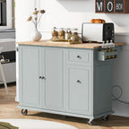 53.9  Width Rolling Kitchen Cart on Wheels with Internal Storage Rack - N/A