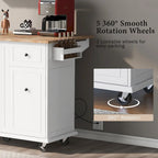 Carrello da Cucina Pieghevole con Rotelle, con Organizer Estraibile a 3 Ripiani, Bianco/Nero/Grigio+Blu, per 1-2 Persone
