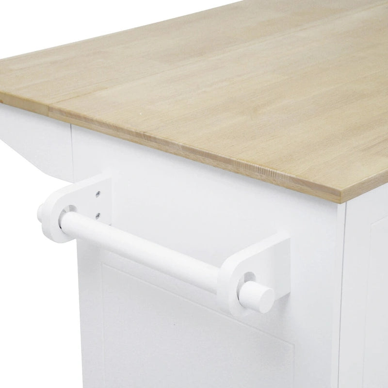 Carrello da Cucina Pieghevole con Rotelle, con Organizer Estraibile a 3 Ripiani, Bianco/Nero/Grigio+Blu, per 1-2 Persone