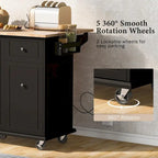 Carrello da Cucina Pieghevole con Rotelle, con Organizer Estraibile a 3 Ripiani, Bianco/Nero/Grigio+Blu, per 1-2 Persone