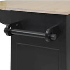Carrello da Cucina Pieghevole con Rotelle, con Organizer Estraibile a 3 Ripiani, Bianco/Nero/Grigio+Blu, per 1-2 Persone