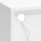 Mobile porta TV bianco con luci LED, mensole aperte e armadietto, adatto per TV fino a 65"