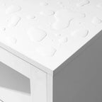 Mobile porta TV bianco con luci LED, mensole aperte e armadietto, adatto per TV fino a 65"