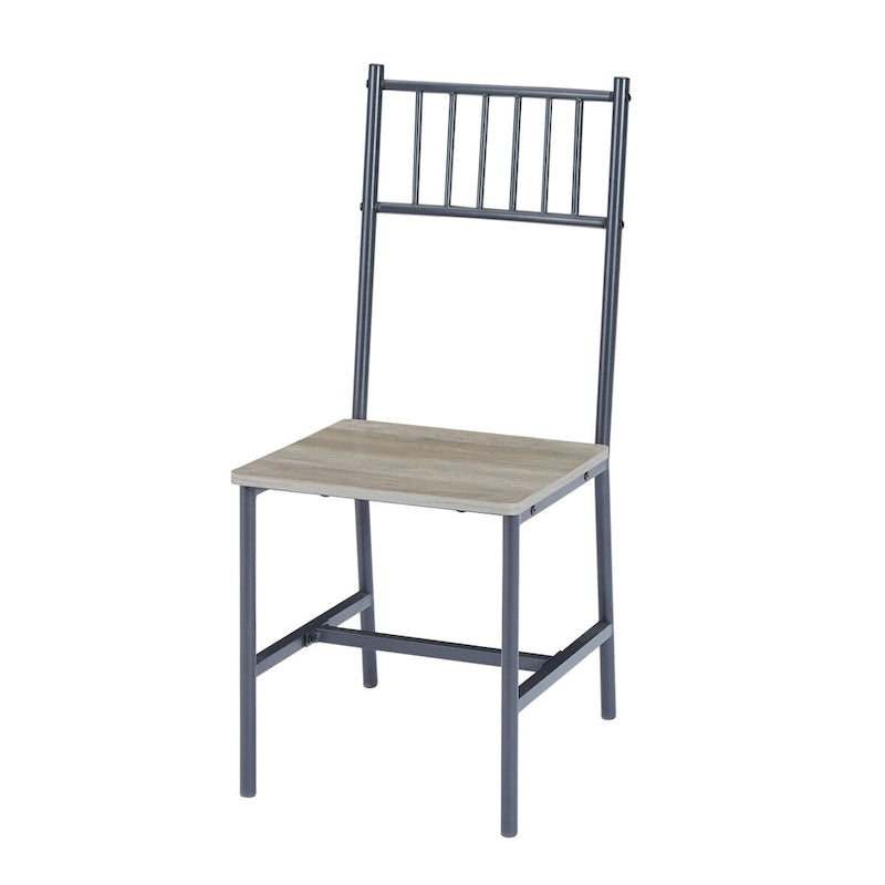 Set tavolo da pranzo industriale marrone/grigio con 2 panche e 2 sedie con schienale, 4 posti