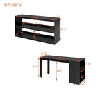 Letto a soppalco full-size Espresso/Grigio/Bianco con scrivania, cassetti e mensole, per 1