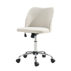 Sedia da ufficio senza braccioli grigia/marrone chiaro/avorio/senape/beige con ruote, regolabile in altezza, per 1 persona