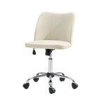Sedia da ufficio senza braccioli grigia/marrone chiaro/avorio/senape/beige con ruote, regolabile in altezza, per 1 persona