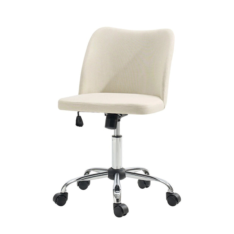Sedia da ufficio senza braccioli grigia/marrone chiaro/avorio/senape/beige con ruote, regolabile in altezza, per 1 persona