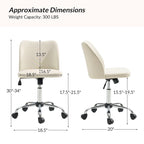Sedia da ufficio senza braccioli grigia/marrone chiaro/avorio/senape/beige con ruote, regolabile in altezza, per 1 persona