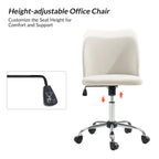 Sedia da ufficio senza braccioli grigia/marrone chiaro/avorio/senape/beige con ruote, regolabile in altezza, per 1 persona