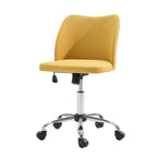 Sedia da ufficio senza braccioli grigia/marrone chiaro/avorio/senape/beige con ruote, regolabile in altezza, per 1 persona