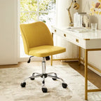 Sedia da ufficio senza braccioli grigia/marrone chiaro/avorio/senape/beige con ruote, regolabile in altezza, per 1 persona
