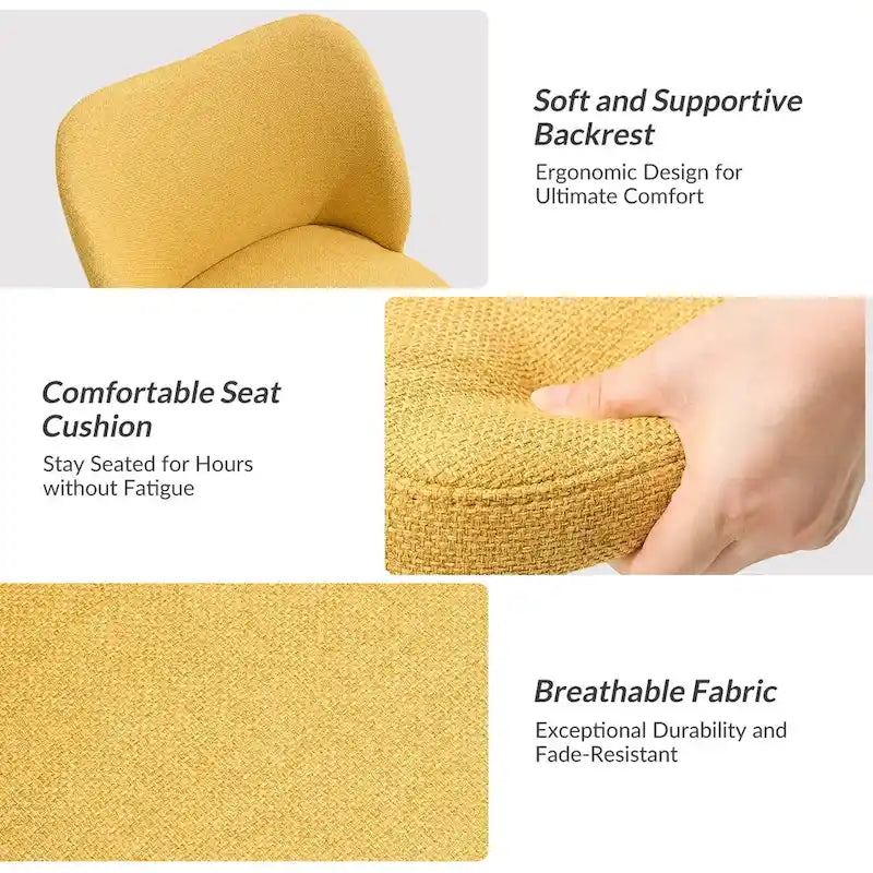 Sedia da ufficio senza braccioli grigia/marrone chiaro/avorio/senape/beige con ruote, regolabile in altezza, per 1 persona