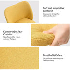 Sedia da ufficio senza braccioli grigia/marrone chiaro/avorio/senape/beige con ruote, regolabile in altezza, per 1 persona