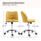Sedia da ufficio senza braccioli grigia/marrone chiaro/avorio/senape/beige con ruote, regolabile in altezza, per 1 persona