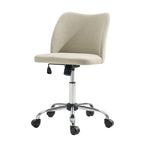 Sedia da ufficio senza braccioli grigia/marrone chiaro/avorio/senape/beige con ruote, regolabile in altezza, per 1 persona