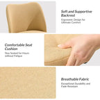 Sedia da ufficio senza braccioli grigia/marrone chiaro/avorio/senape/beige con ruote, regolabile in altezza, per 1 persona