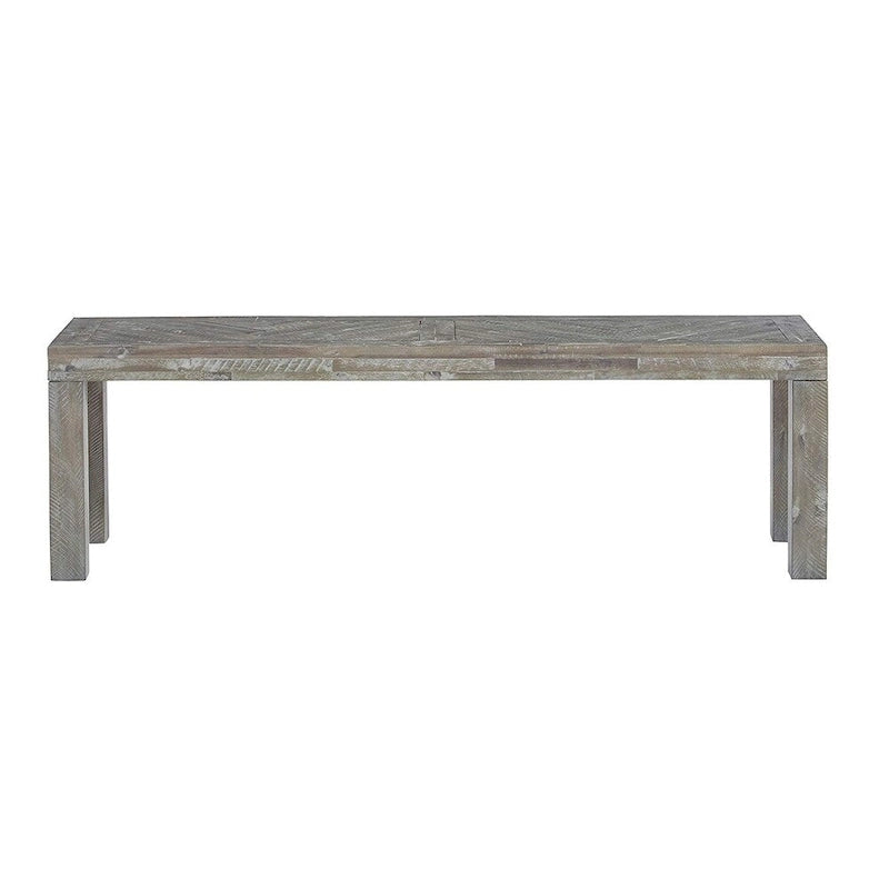 Panca in legno di acacia marrone, intarsio a spina di pesce, 1 posto