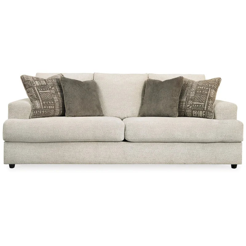 Divano a 3 posti in ciniglia beige / nero / grigio, 244 cm