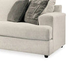 Divano a 3 posti in ciniglia beige / nero / grigio, 244 cm
