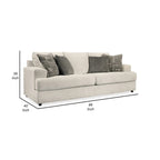 Divano a 3 posti in ciniglia beige / nero / grigio, 244 cm