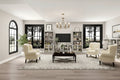 Home Media Center Sleek Design with Ample Shelving and Glass Accents