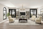 Home Media Center Sleek Design with Ample Shelving and Glass Accents