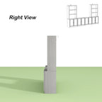 Mobile porta TV con finitura grigio effetto legno e ante in vetro, soluzione a unità singola, adatto per TV fino a 61"
