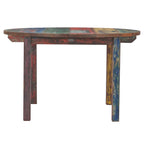 Tavolo da pranzo rotondo multicolore, in legno di teak riciclato, 122 cm, 4 posti