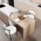 Sedia da pranzo rotonda imbottita bianca/grigia/nera, stile metà secolo, set da 2