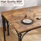 Set da pranzo per 4 persone in stile industriale grigio/marrone (1 tavolo + 2 panche)