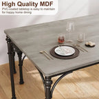 Set da pranzo per 4 persone in stile industriale grigio/marrone (1 tavolo + 2 panche)