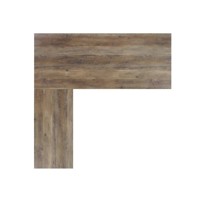 Scrivania a L in rovere rustico, monoposto