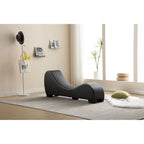 Chaise longue ricurva in similpelle bianco/nera per 1 persona