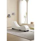 Chaise longue ricurva in similpelle bianco/nera per 1 persona