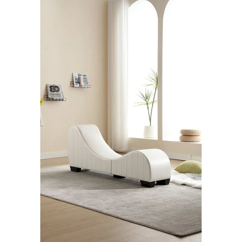 Chaise longue ricurva in similpelle bianco/nera per 1 persona